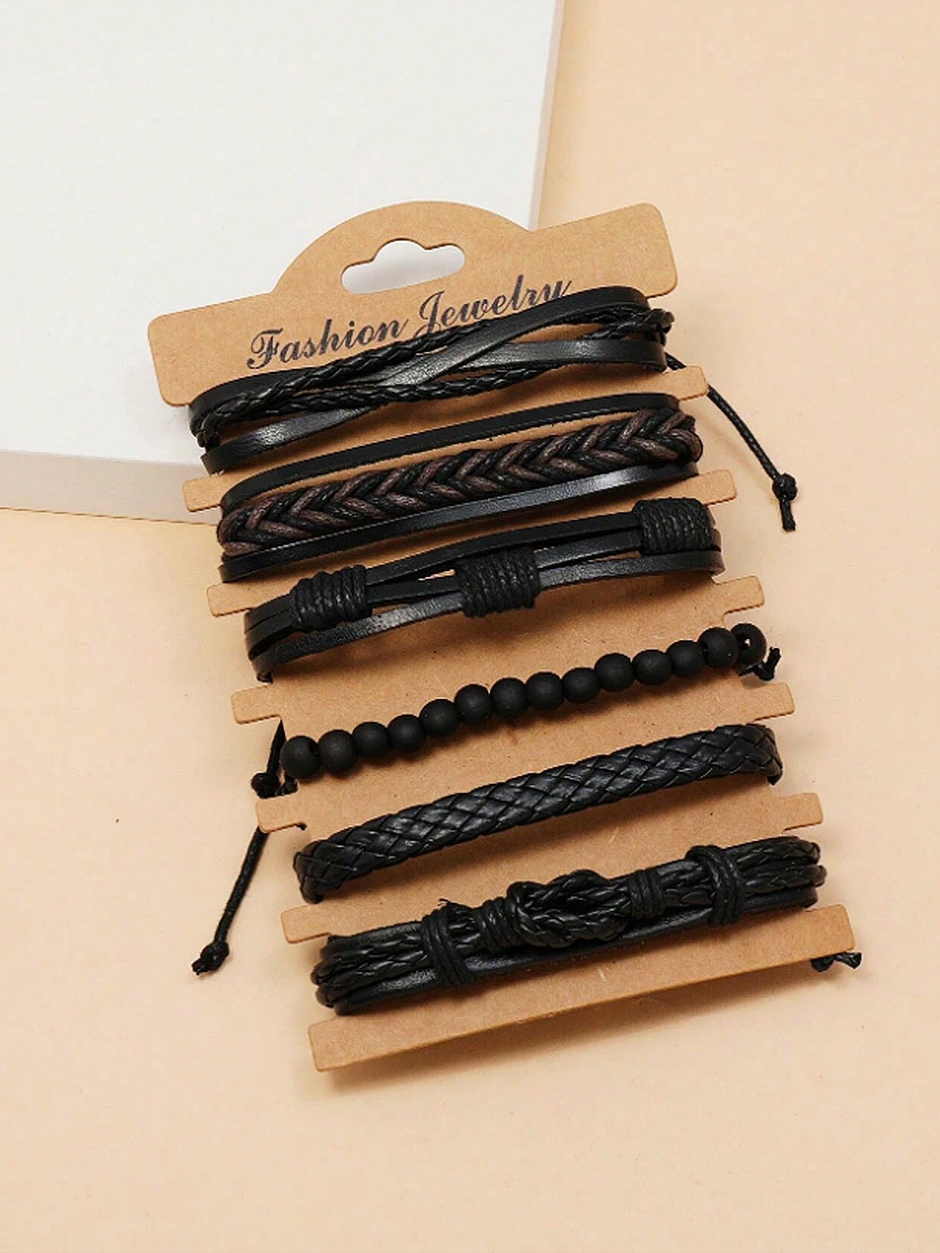 6pcs/Set Boys' Sports PU Leather Bracelet