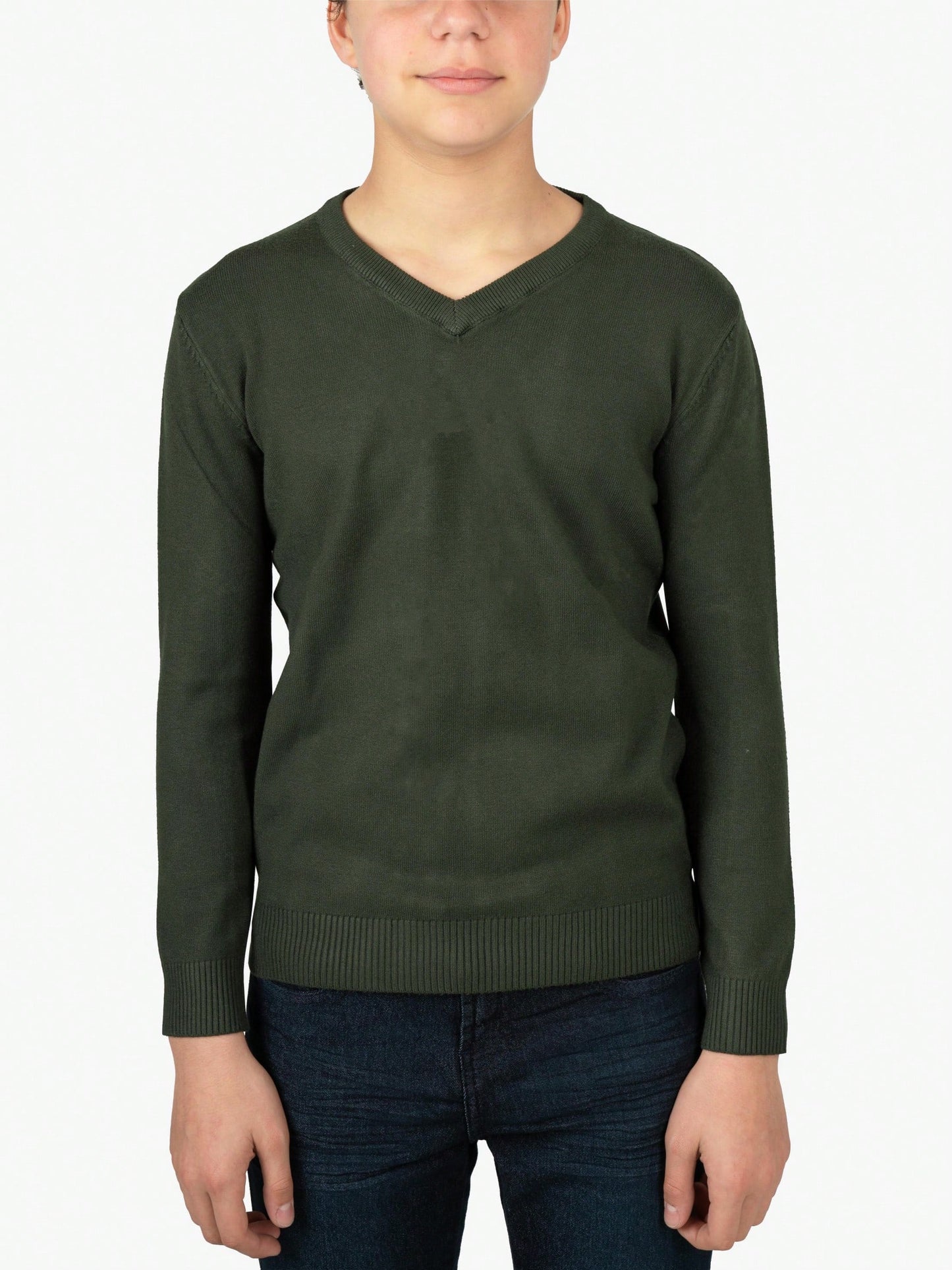 Tween Boy Basic V-Neck Sweater