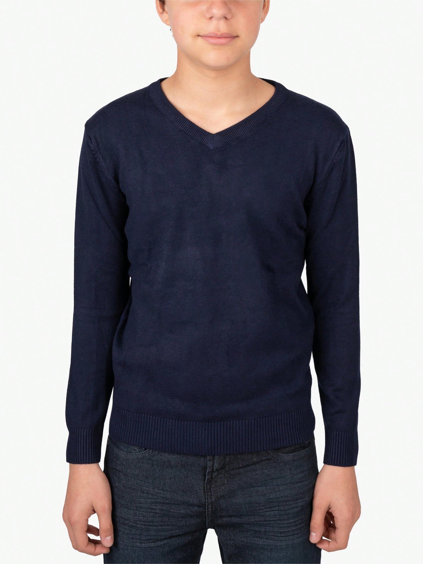 Tween Boy Basic V-Neck Sweater