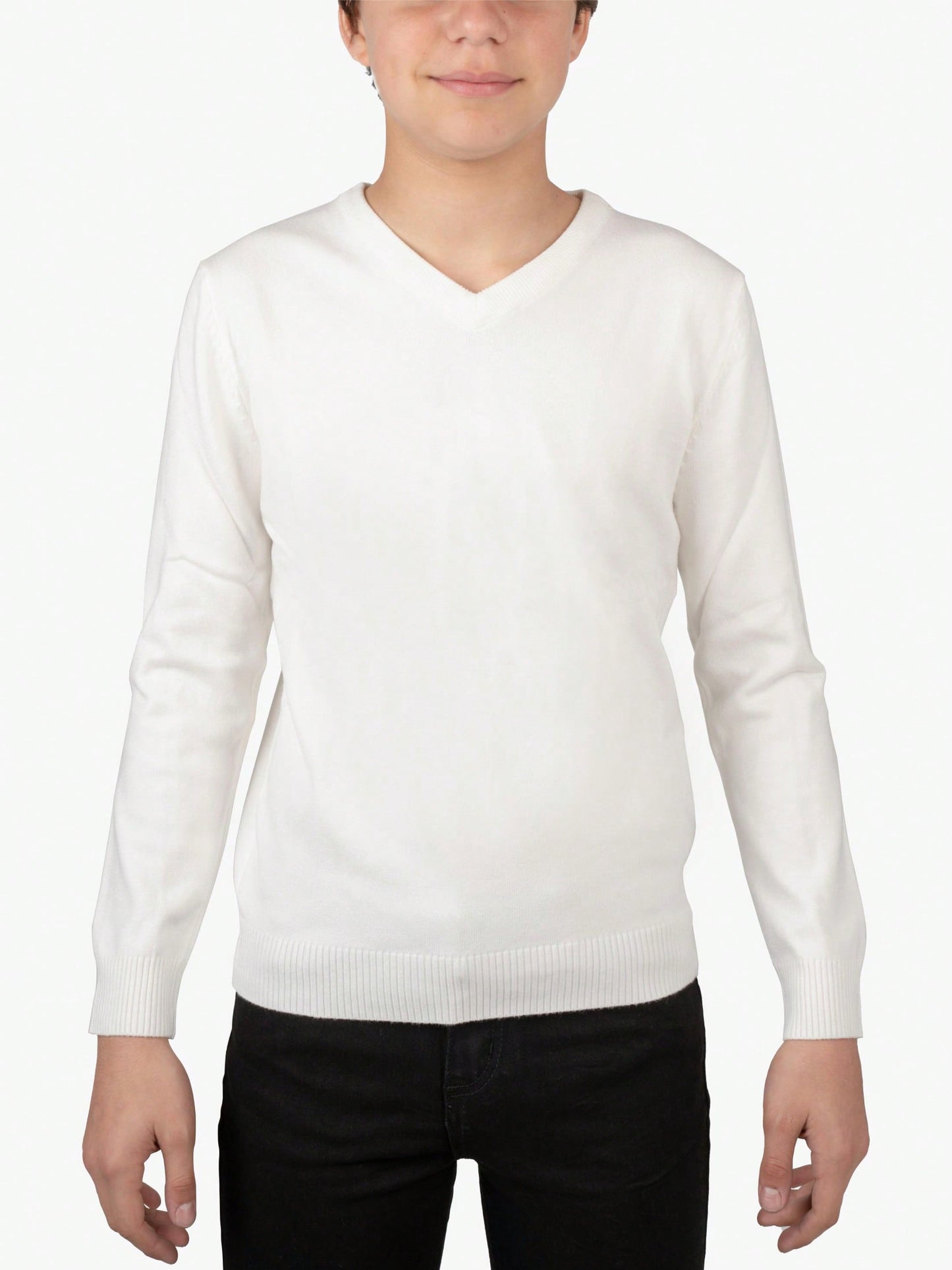 Tween Boy Basic V-Neck Sweater