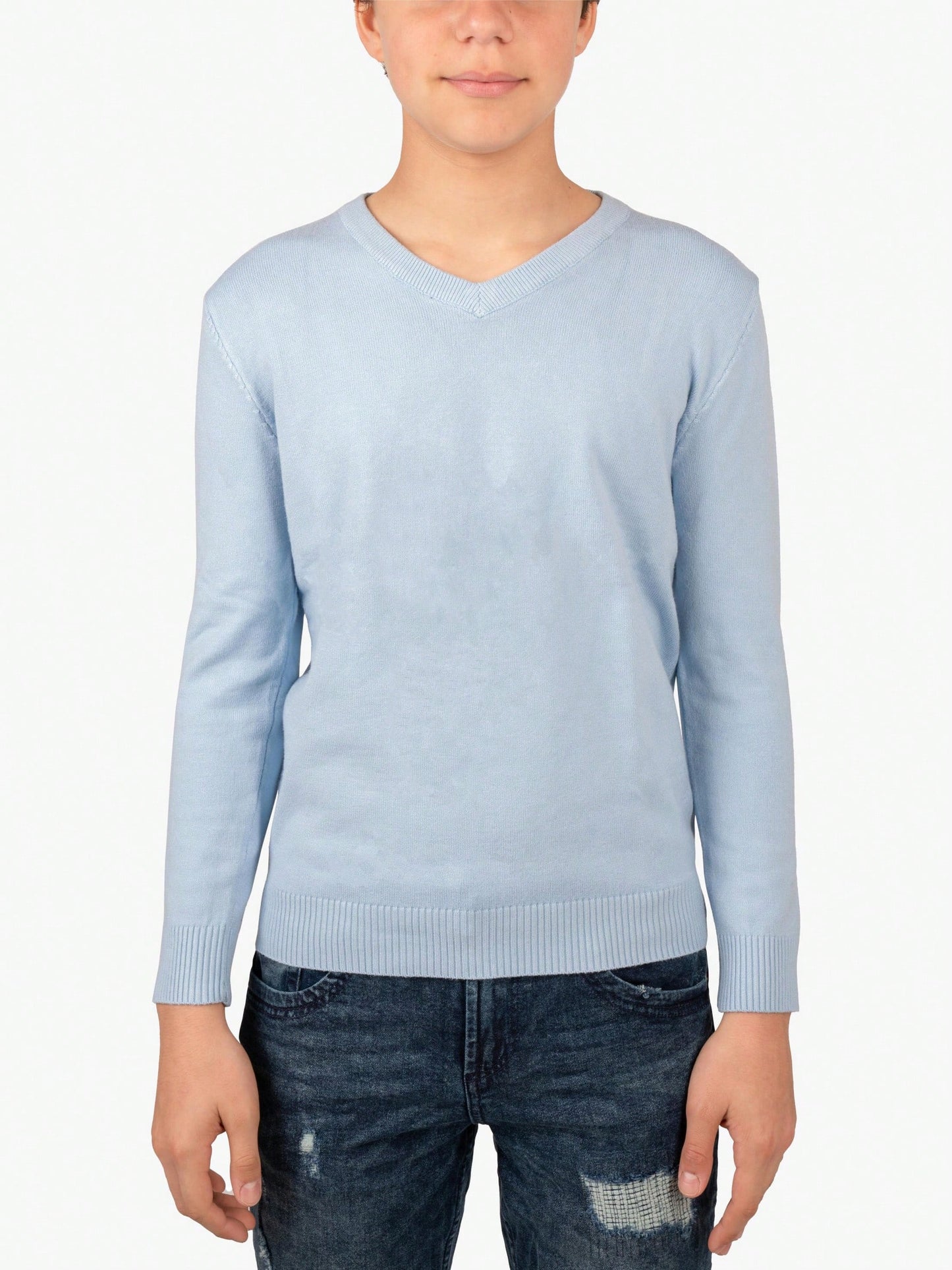 Tween Boy Basic V-Neck Sweater