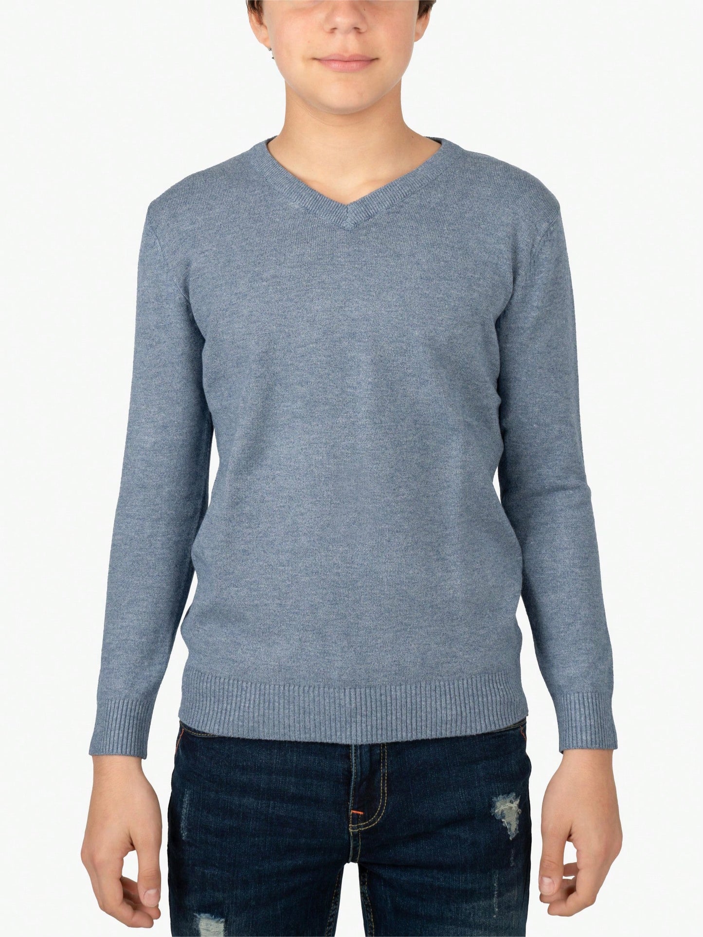 Tween Boy Basic V-Neck Sweater