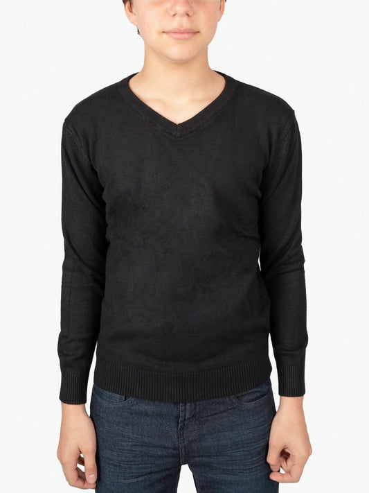 Tween Boy Basic V-Neck Sweater