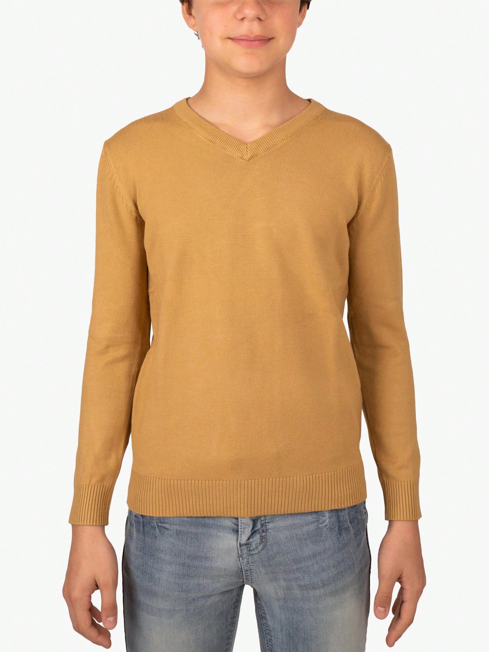 Tween Boy Basic V-Neck Sweater