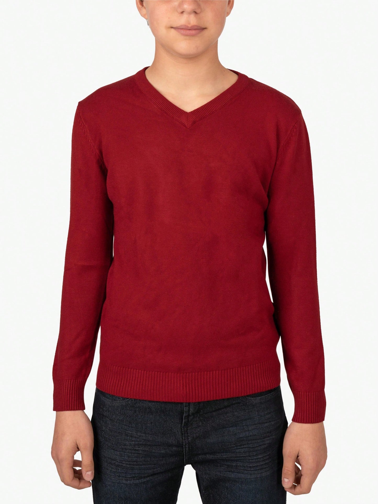 Tween Boy Basic V-Neck Sweater