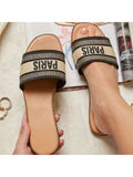 Women's Flat Sandals Summer Dress Flat Fashion Slippers Open Toe Slippers Woven Embroidered Sandals