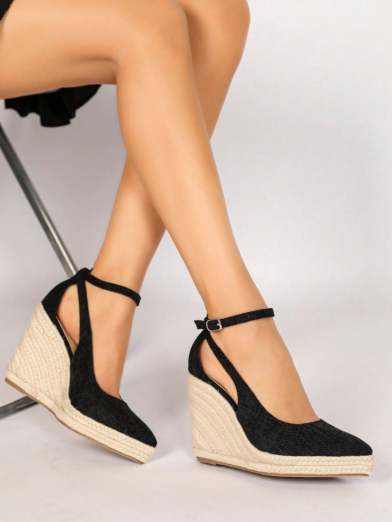 New Women's Elegant Stylish Sexy  Rope Wedge Heel Platform Shoes