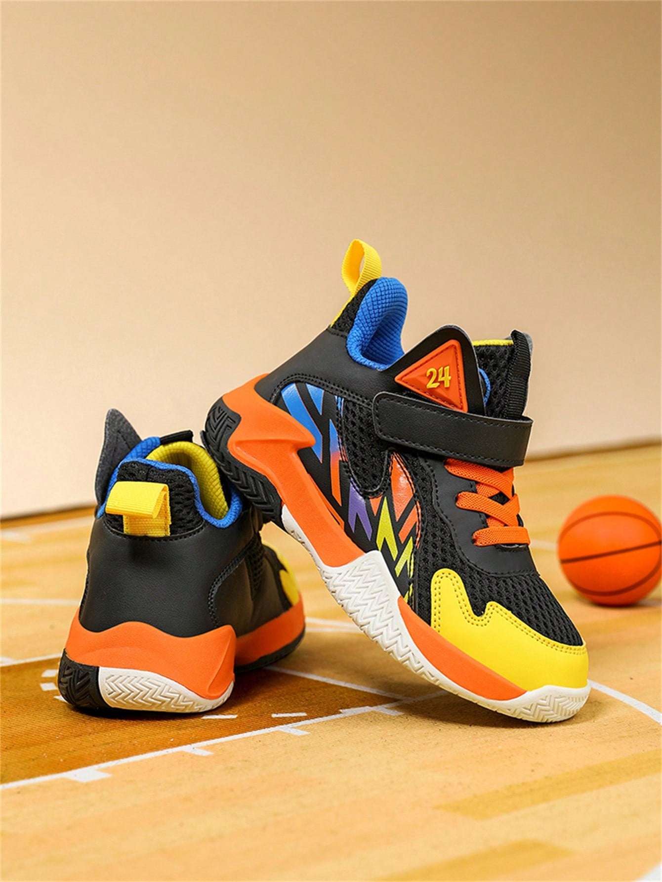 1 Pair Of Wear-Resistant And Non-Slip Children's Basketball Shoes For All Seasons, Boys' Sport Sneakers