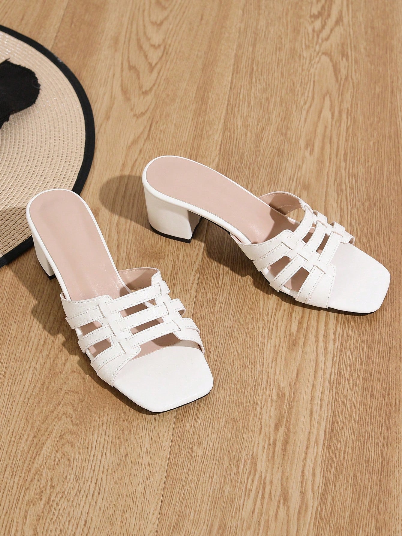 Women Bow Decor Chunky Heeled Mule Sandals, Funky Summer Heeled Sandals