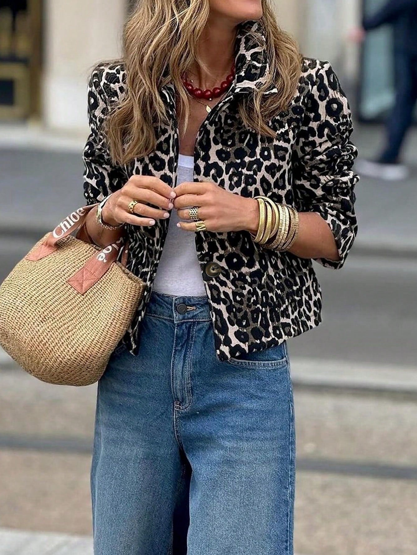 Women's Simple Daily Leopard Print Jacket