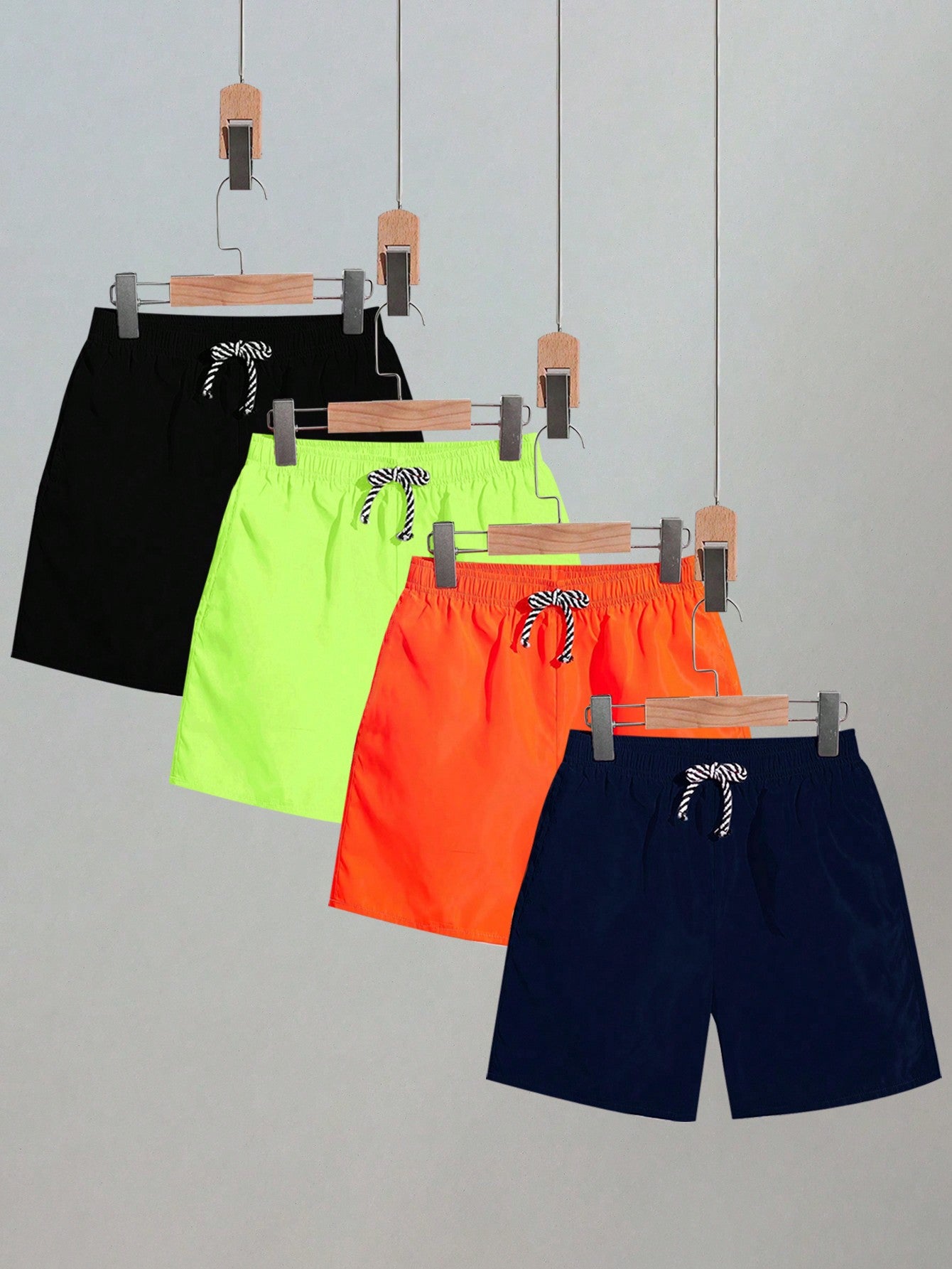 Tween Boy 4pcs Casual Woven Beach Shorts Set