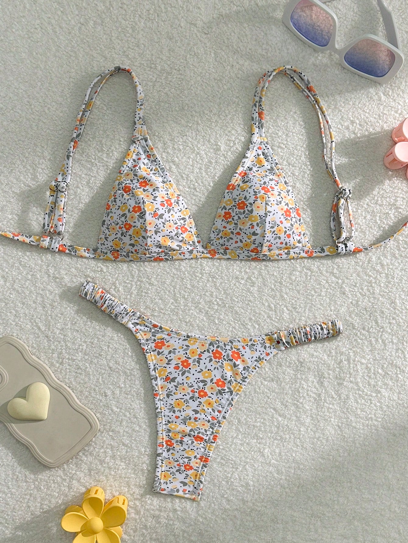 Swim Mod Ladies Summer Beach Floral Printed Sexy Bikini Set, Random Print