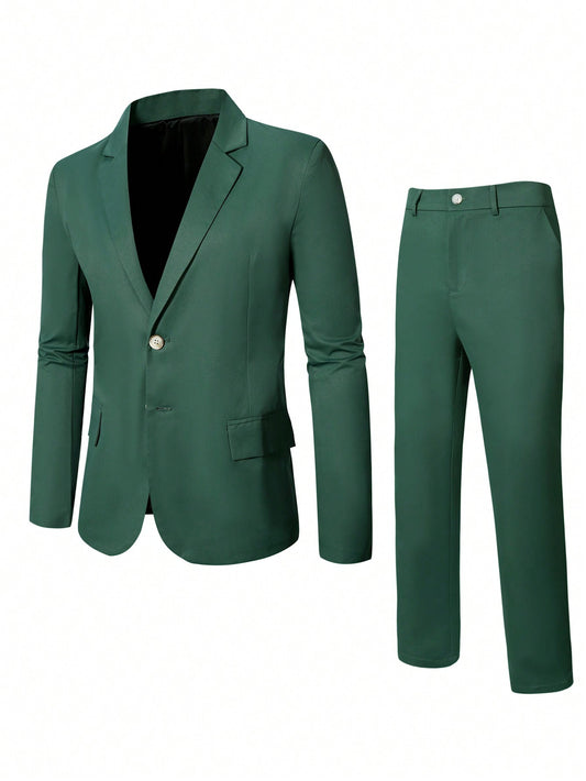 Plus Single Breasted Blazer & Suit Pants