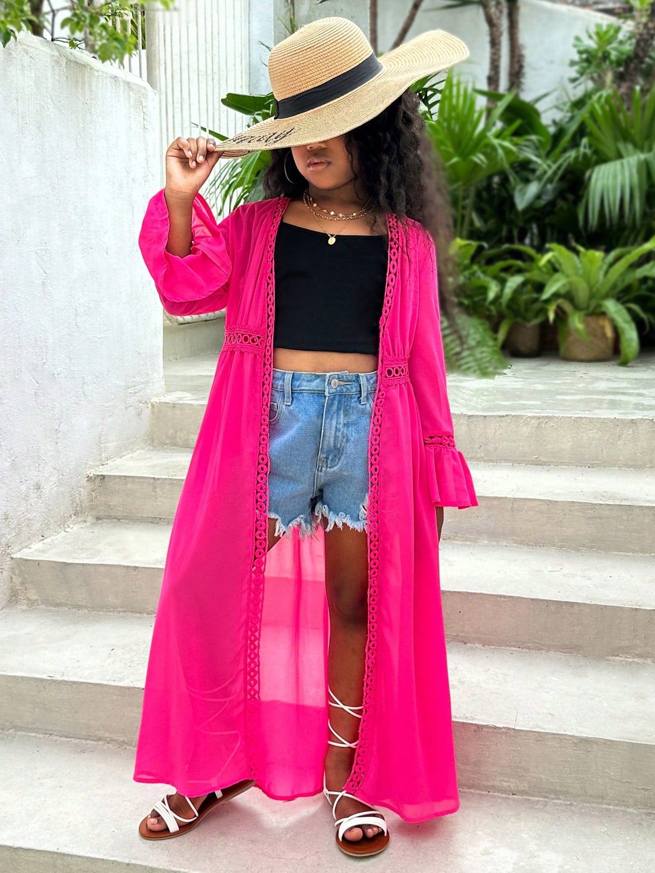 Tween Girl Spring/Summer Casual Long Kimono