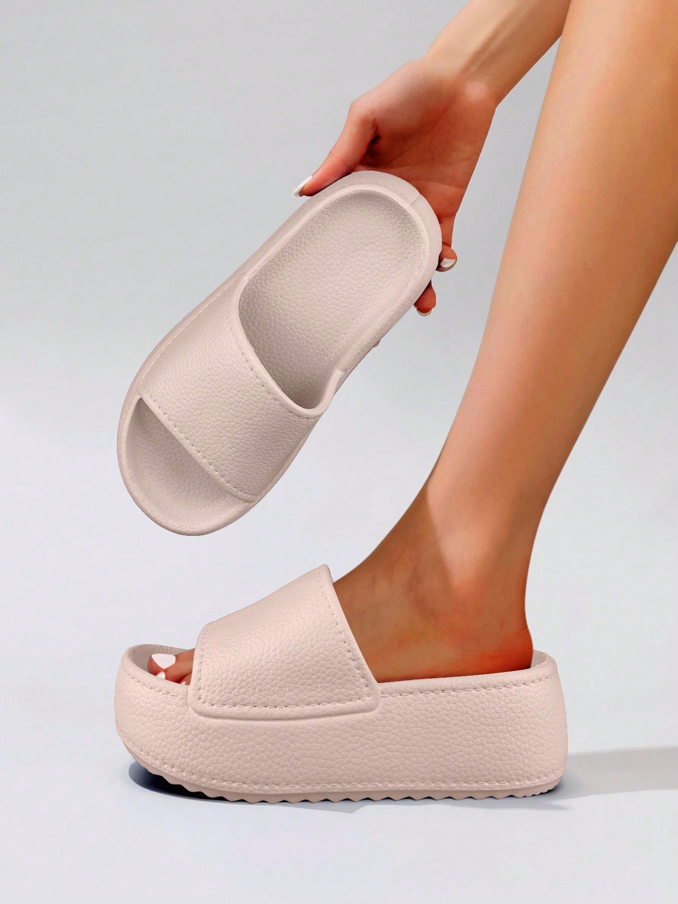 Women's Platform Slide Sandals,Fashionable And Comfortable Thick-Soled High Slippers For Summer Beach Outdoor Activities