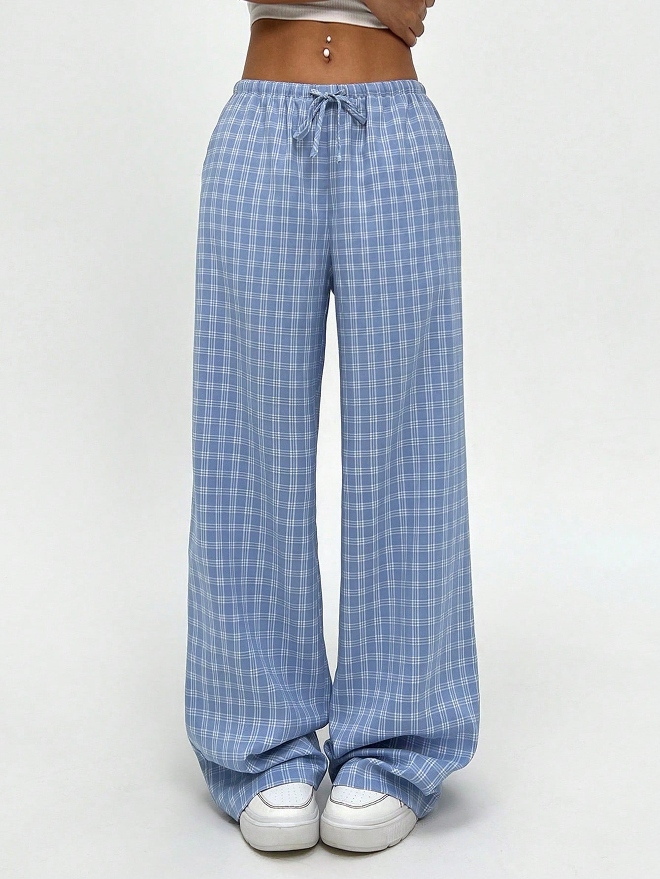 Women'S Plaid Trousers With Pockets