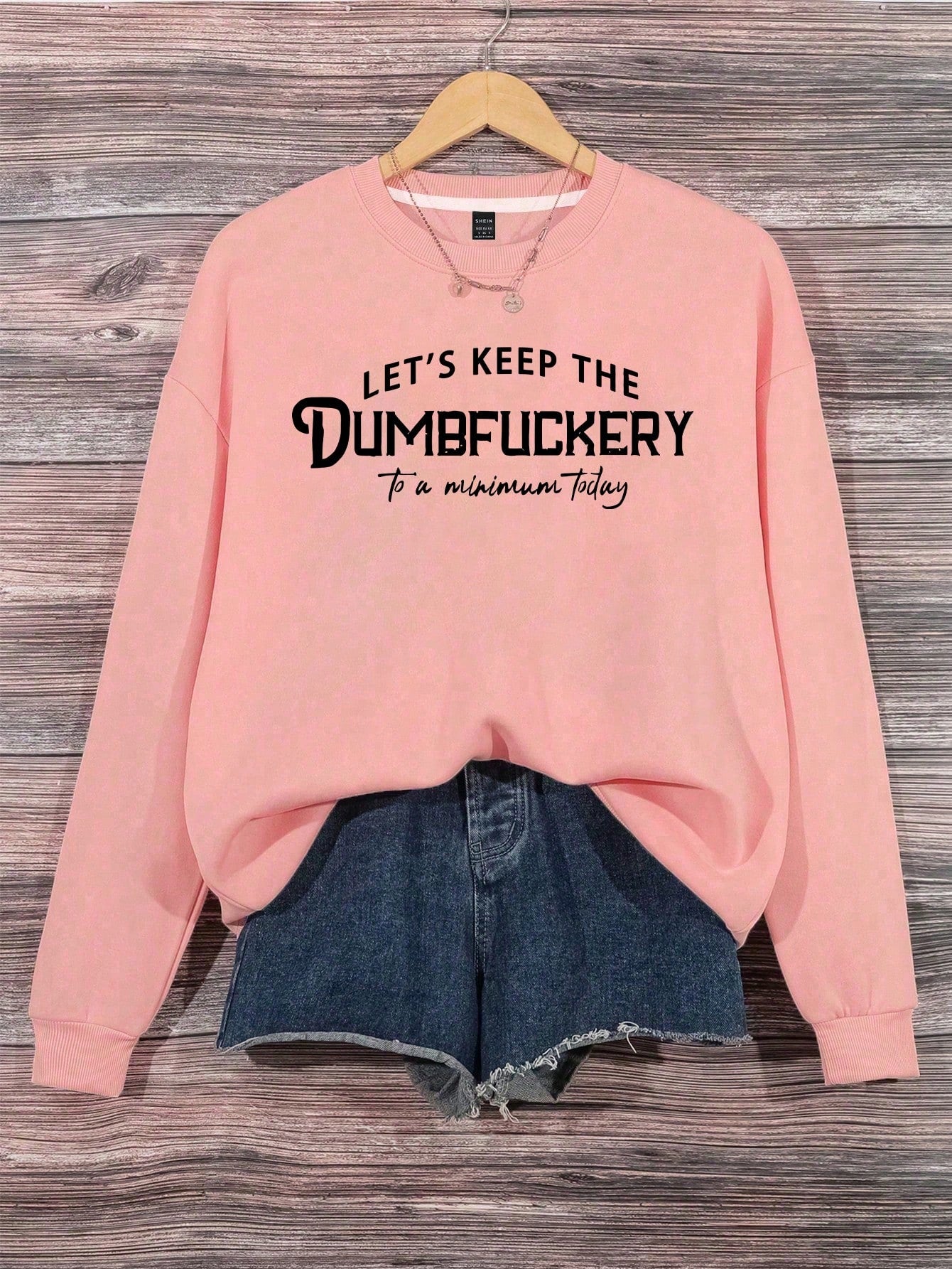 Women's Slogan Letter Print Crew Neck Long Sleeve Sweatshirt Sportswear