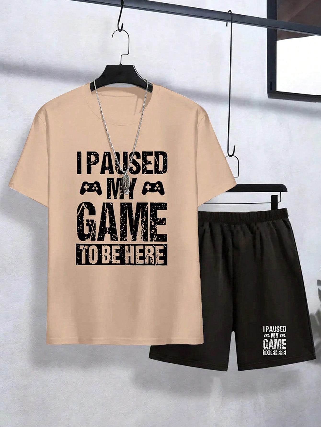 Teen Boy Letter Printed Short Sleeve T-Shirt And Shorts Set, Summer