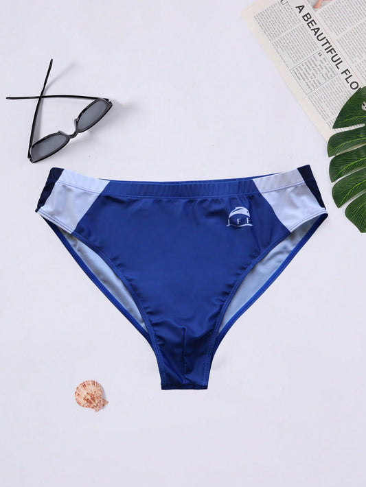 Men Contrast Panel Swim Brief For Summer