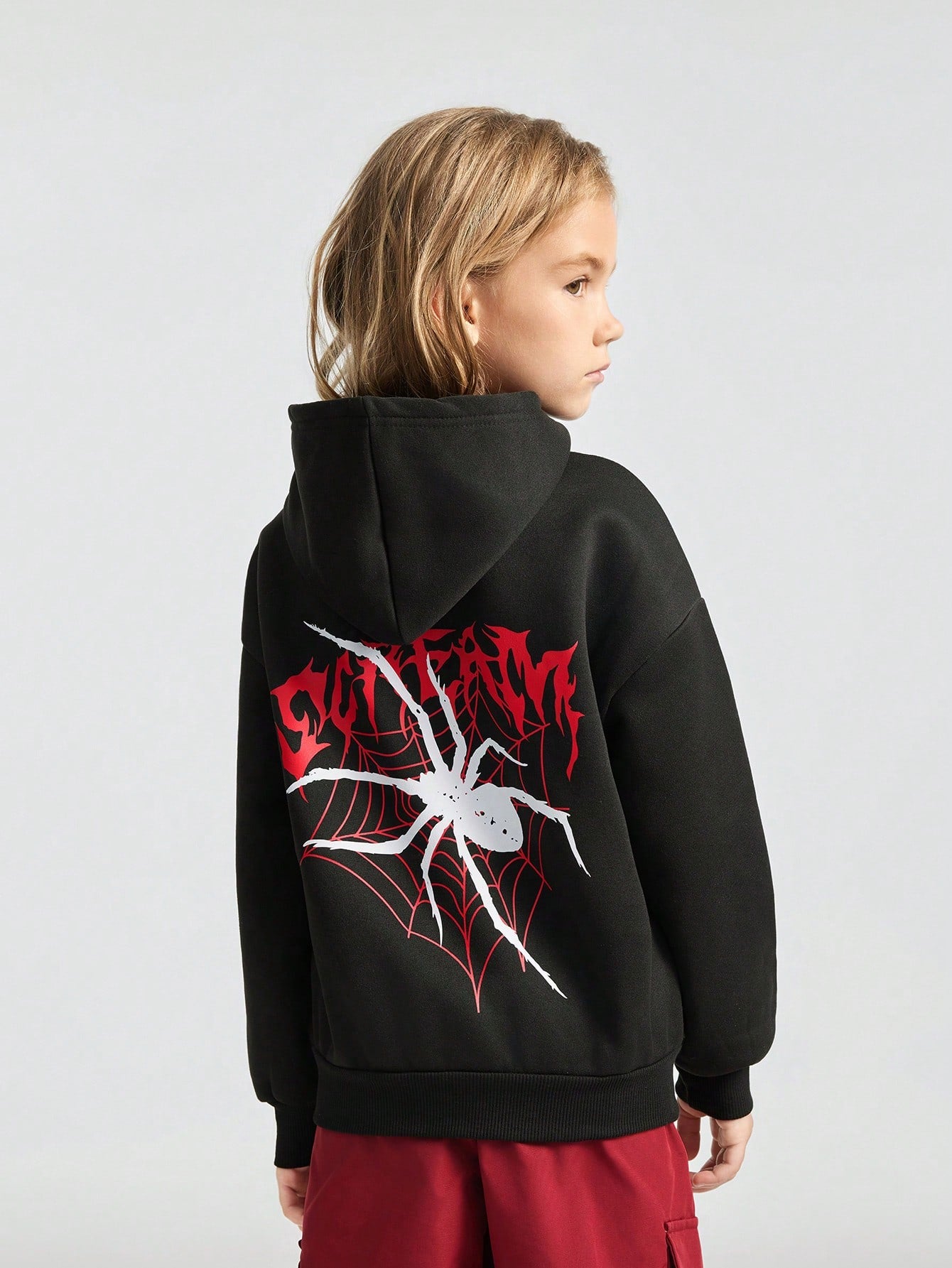 Tween Girl Casual Cartoon Patterned Long Sleeve Hoodie Suitable For Autumn And Winter