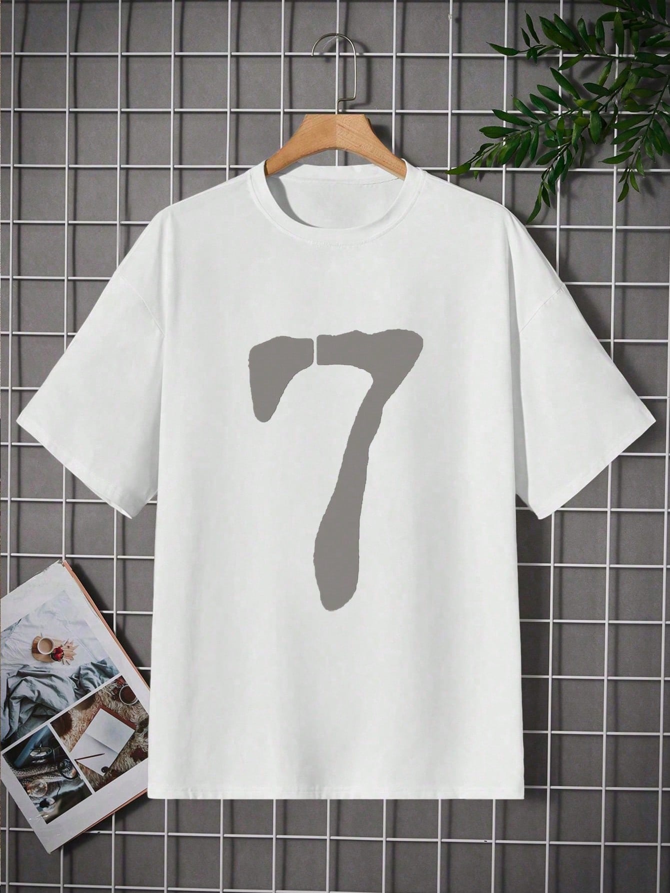 2024 New Summer Tween Boy Digital 'Seven' Printed Round Neck Short Sleeve T-Shirt