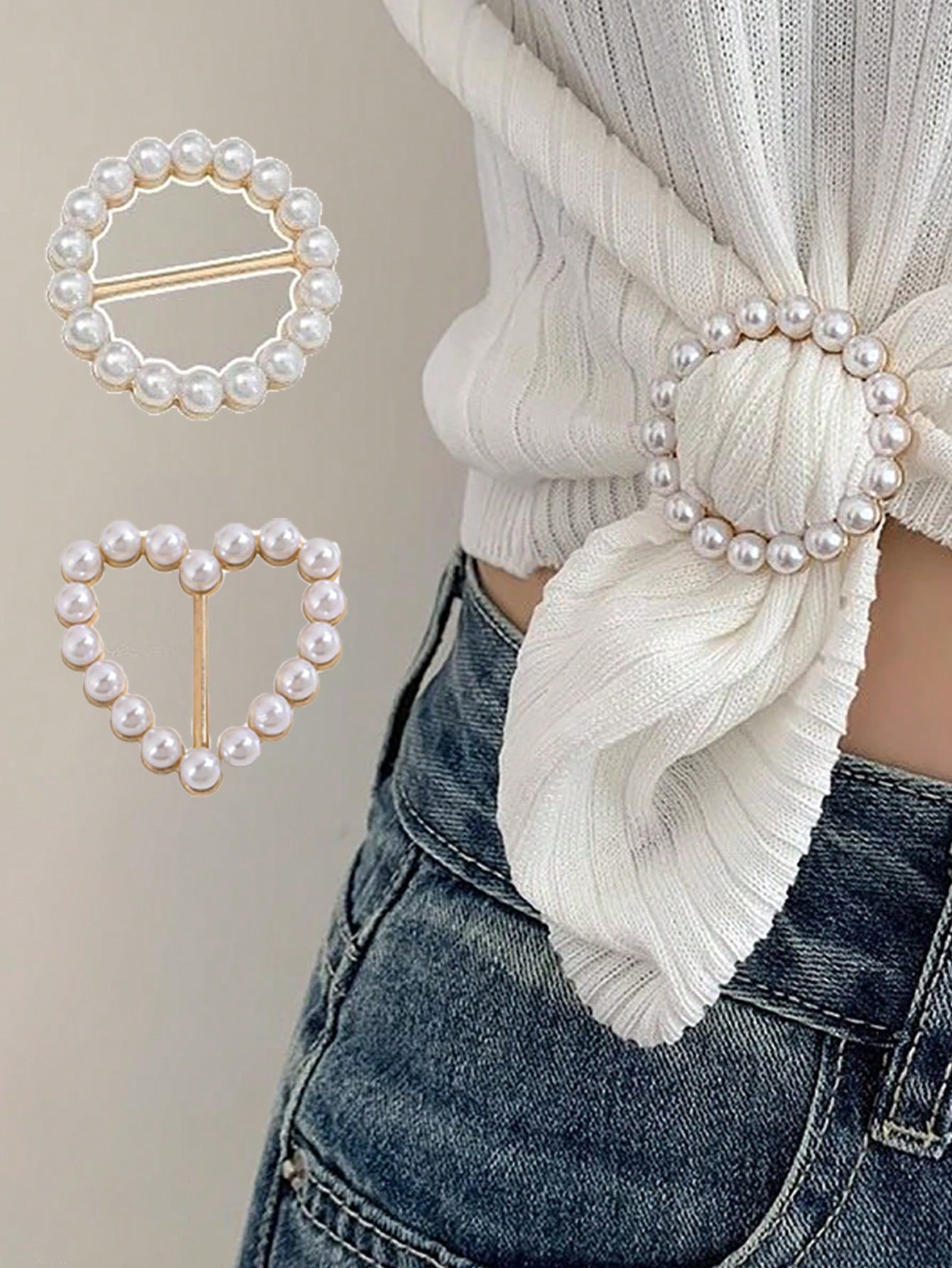 2pcs Lovely Knot Heart Brooches - Sparkling Rhinestone Inlaid Hollow Design - Versatile Scarf Clip, Suitable For Girls' Dresses, Shawls, And Capes