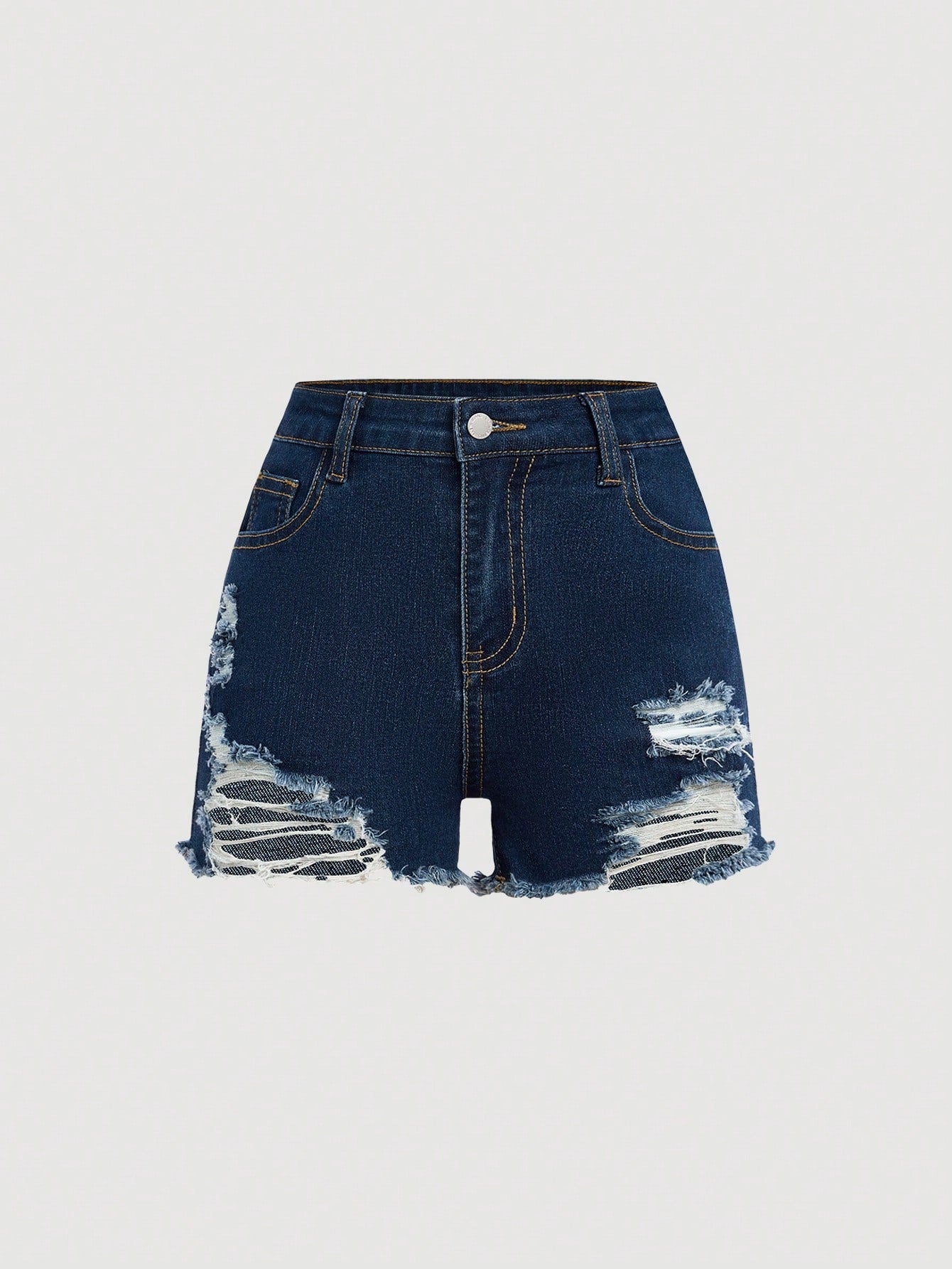 Tween Girl Y2K Spring Summer Boho Distressed Denim Shorts With Slanted Pockets