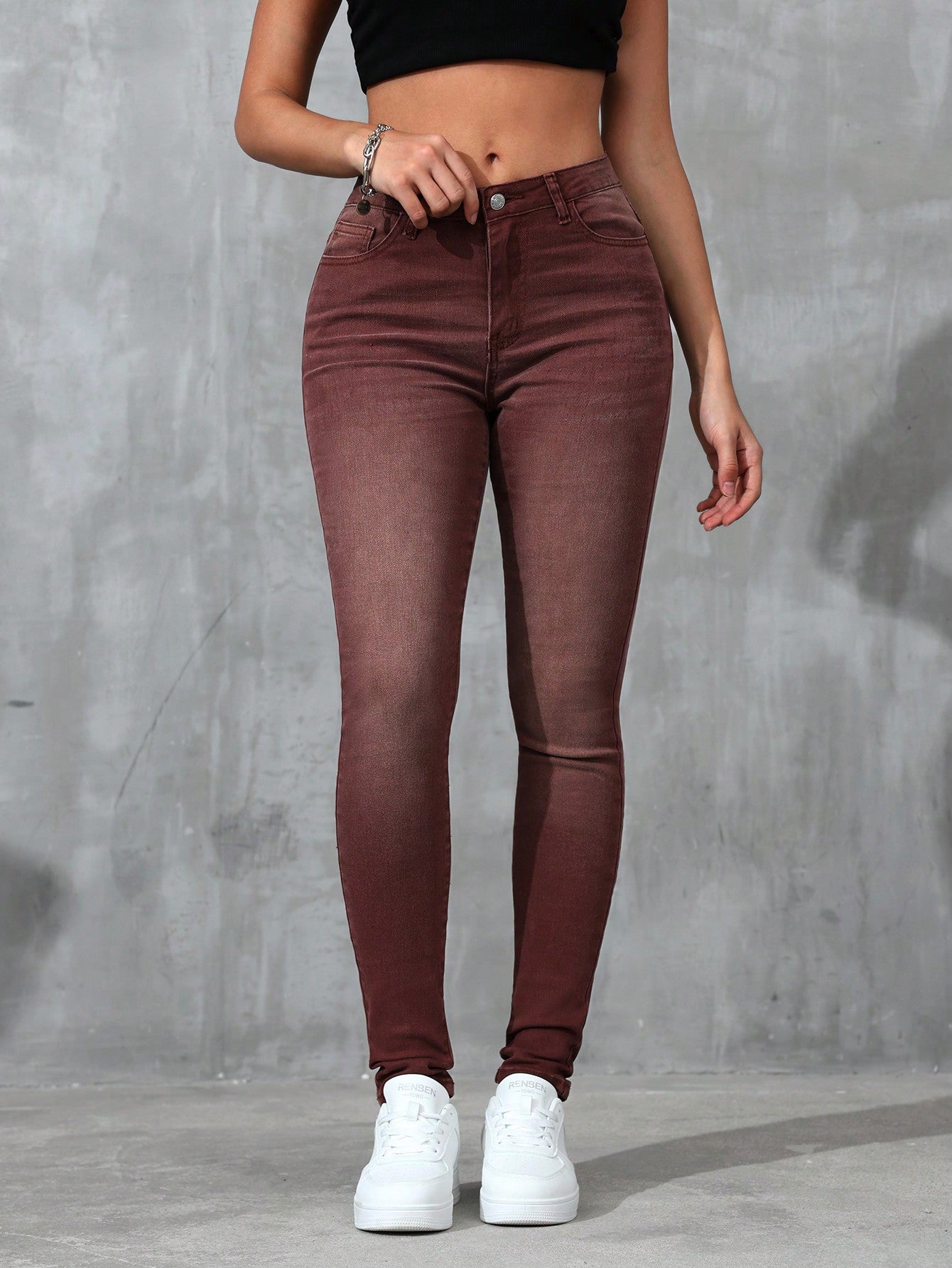 Slant Pocket Skinny Jeans