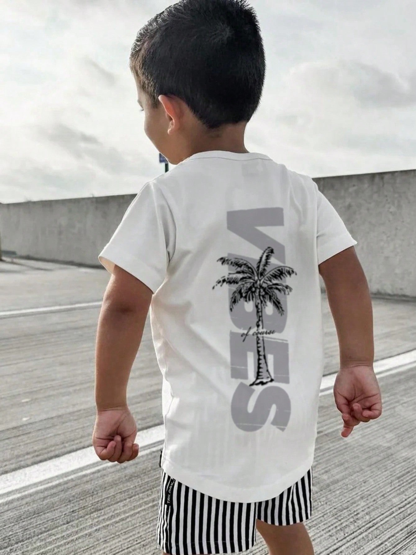 1pc Casual Student Youth Printed Round Neck Pullover Short Sleeve T-Shirt For Young Boy, Summer Clothing