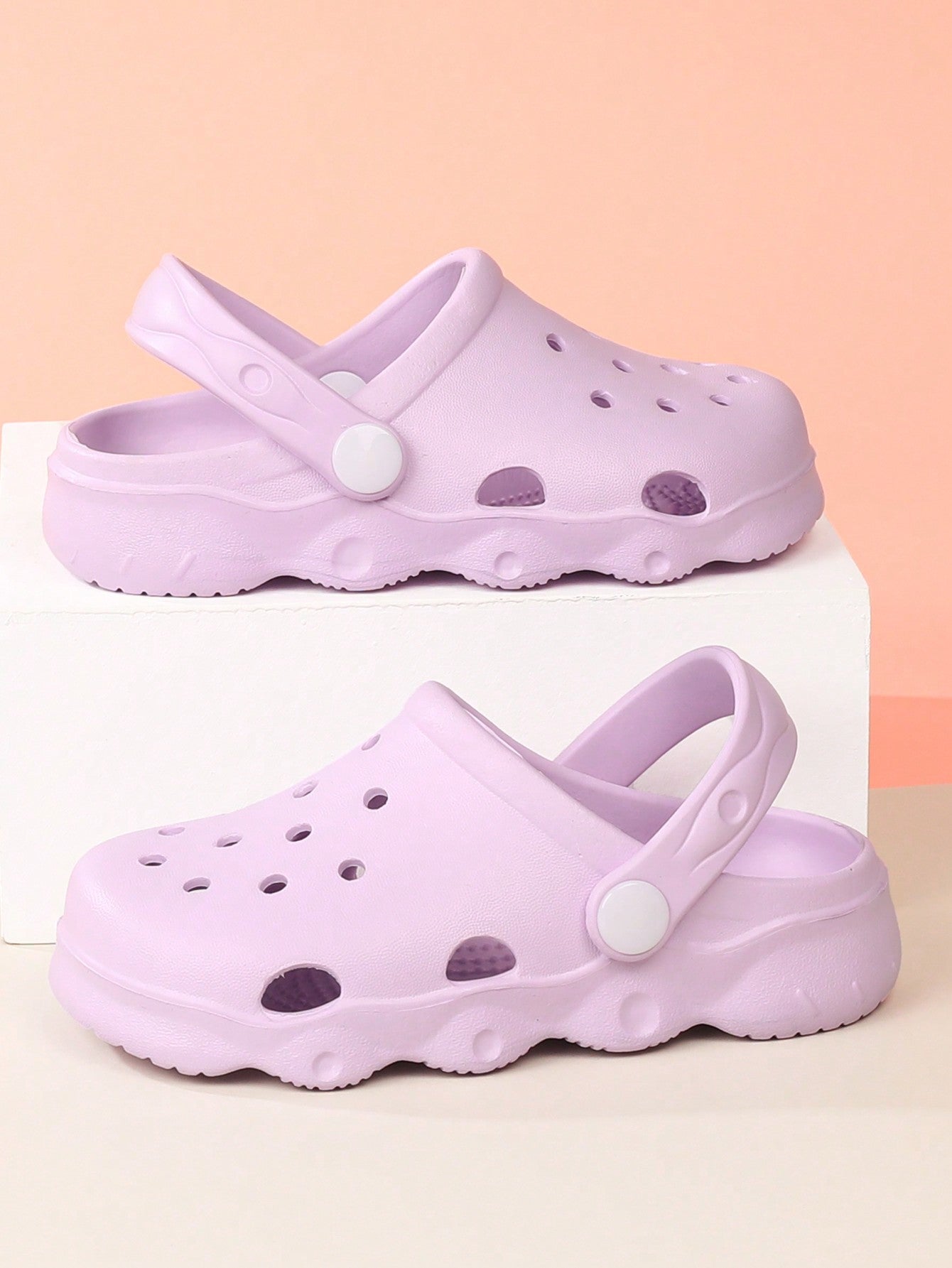 Kids' Ventilation Hole Shoes With Wavy Rubber Sole