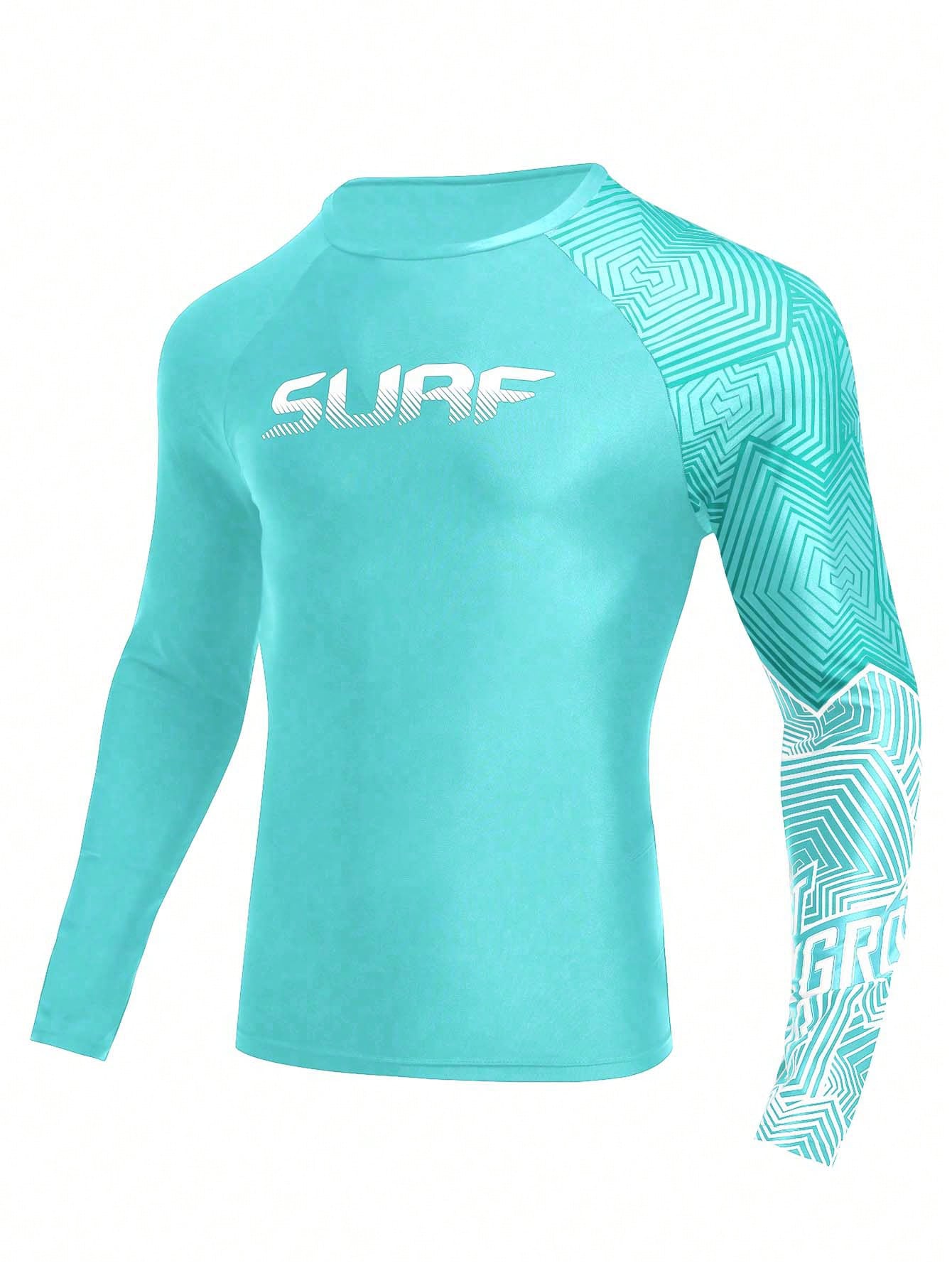 Men's Simple Printed Long Sleeve Surfing T-Shirt