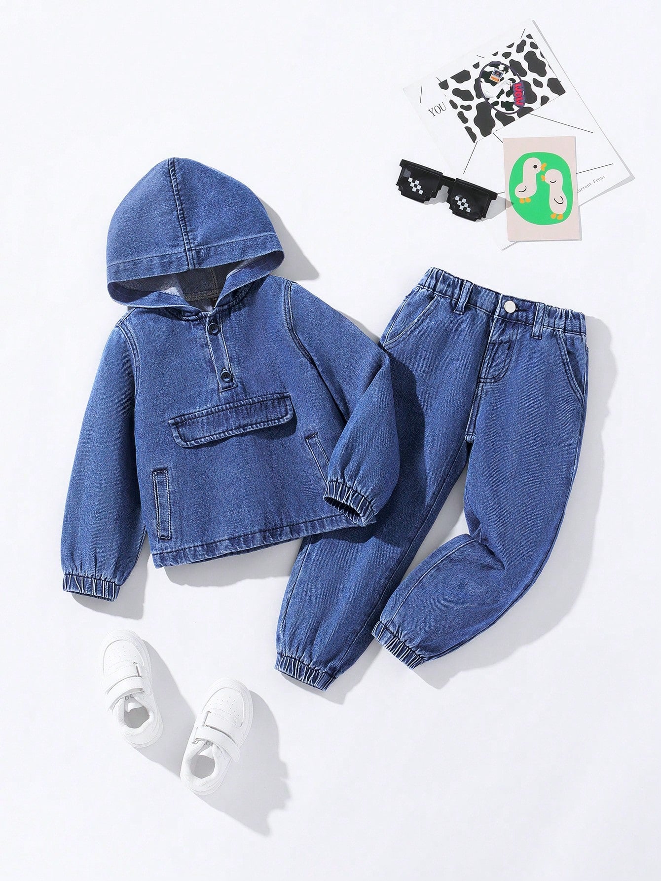 Young Boys' Casual Sports Outdoor Denim Set