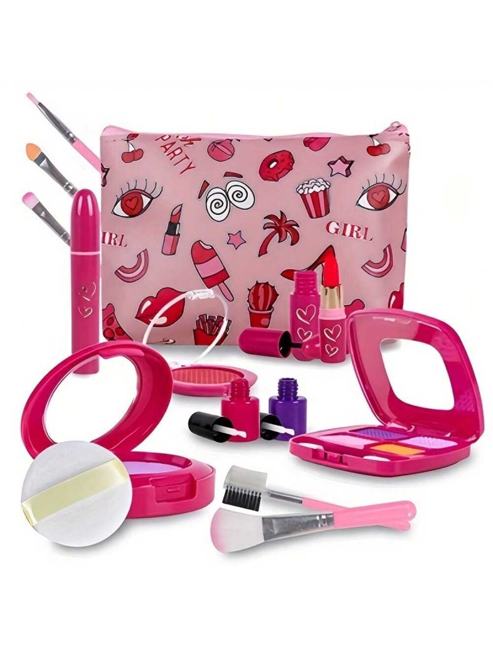 Girl's Makeup Bag, Children's Toy Makeup Bag, Makeup Toy, Birthday Gift For Girls (It's A Toy Model, Not Real Makeup)