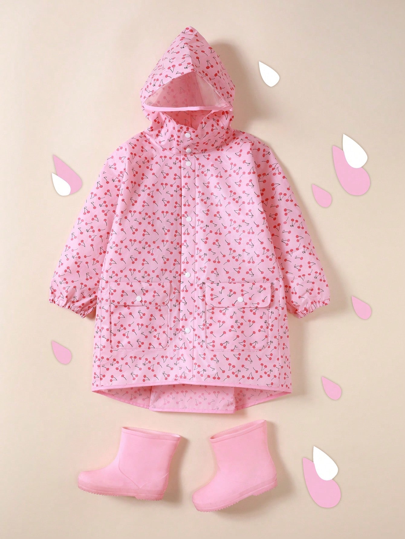 Girls' Cute Raincoat With Backpack Position, Suitable For Outdoor Activities And Hiking, Waterproof For All Seasons