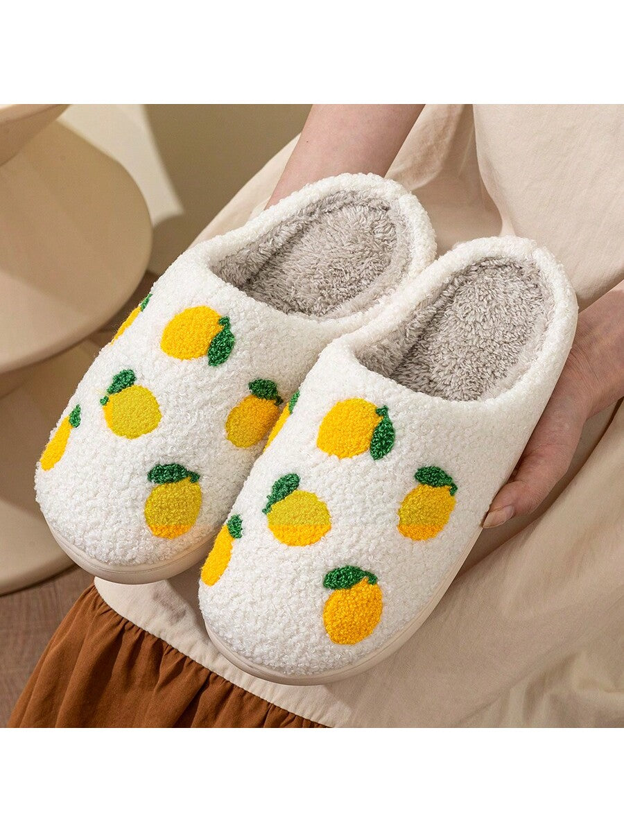 Winter Women's Cute Strawberry Fruit Indoor Warm Home Slippers