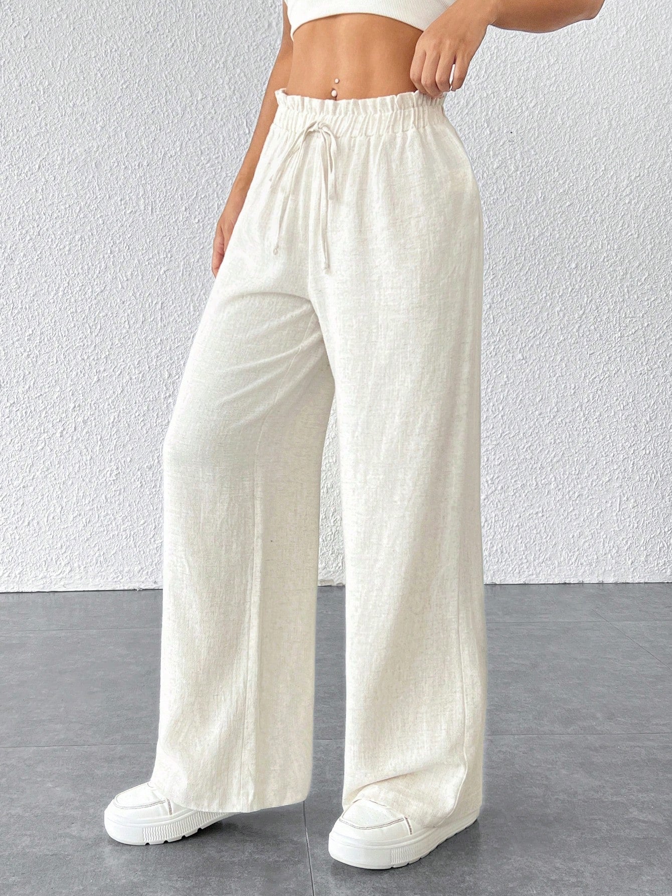 Paperbag Waist Wide Leg Pants
SKU: Sw2211079641121261