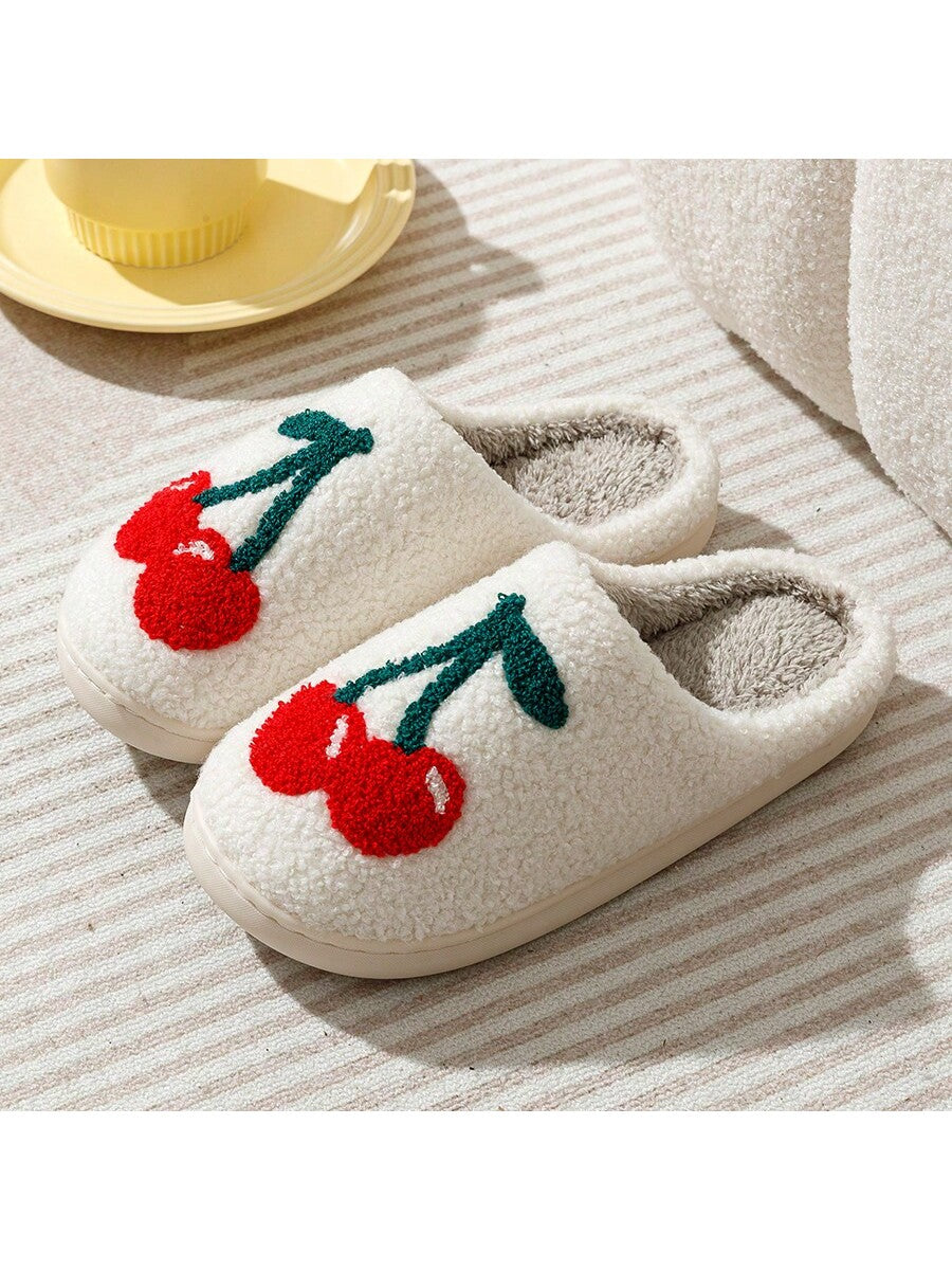 Winter Women's Cute Strawberry Fruit Indoor Warm Home Slippers