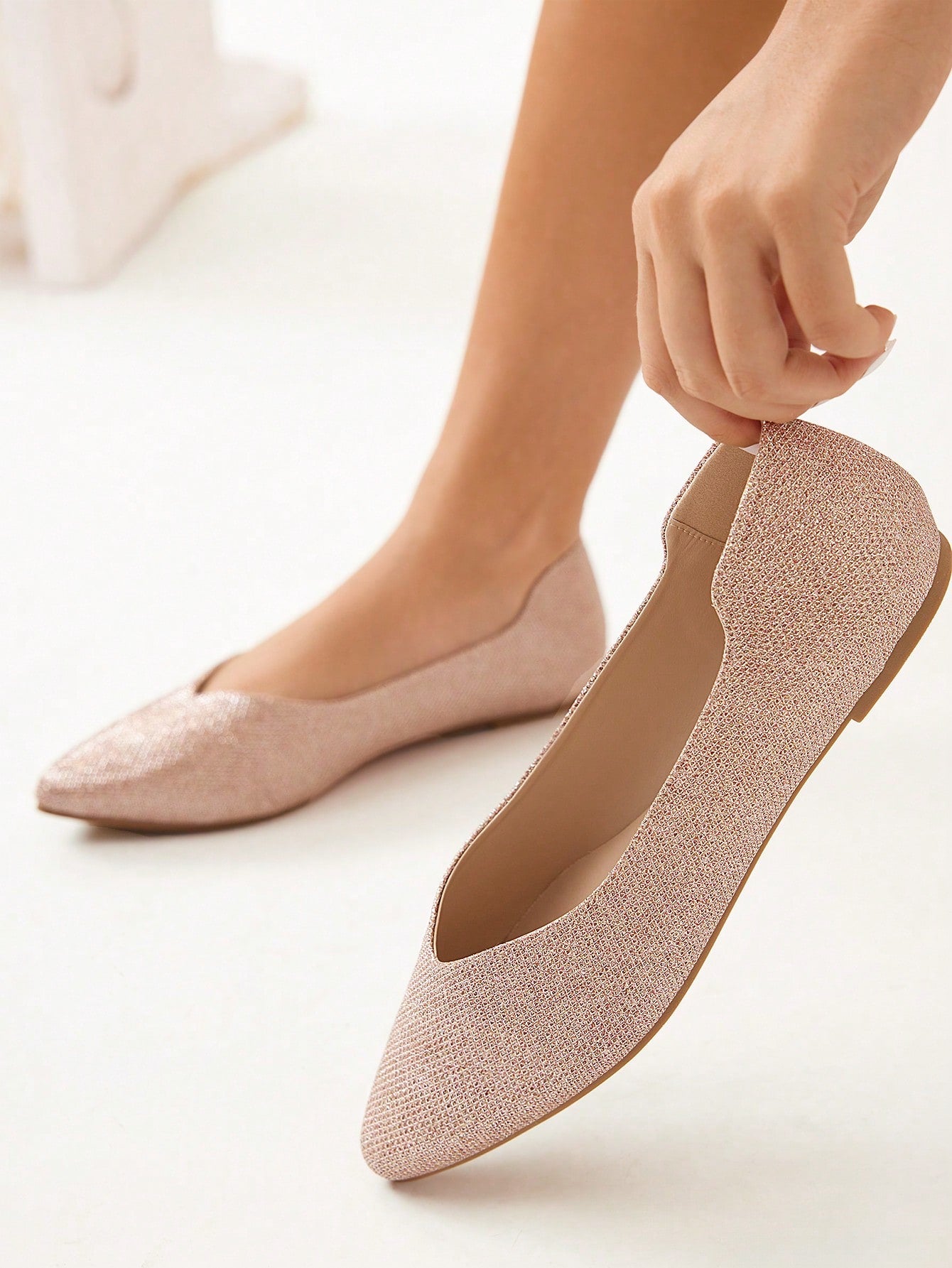 Women Shoes Minimalist Point Toe Ballet Elegant Outdoor Faux Suede Beige Versatile Flats For Summer Vacation Shoes Summer Sale Elegant Business Casual Business Chic