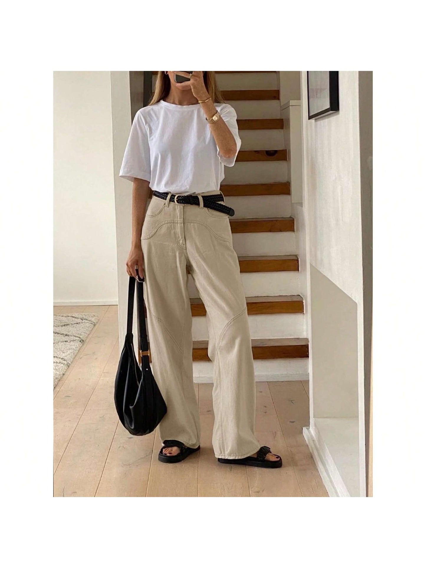 PiePieBuy Womens Cargo Pants Baggy High Waisted Wide Leg Trendy Casual Utility Pants