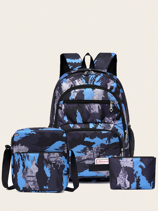 Fashionable Campus Backpack 3-Piece Set