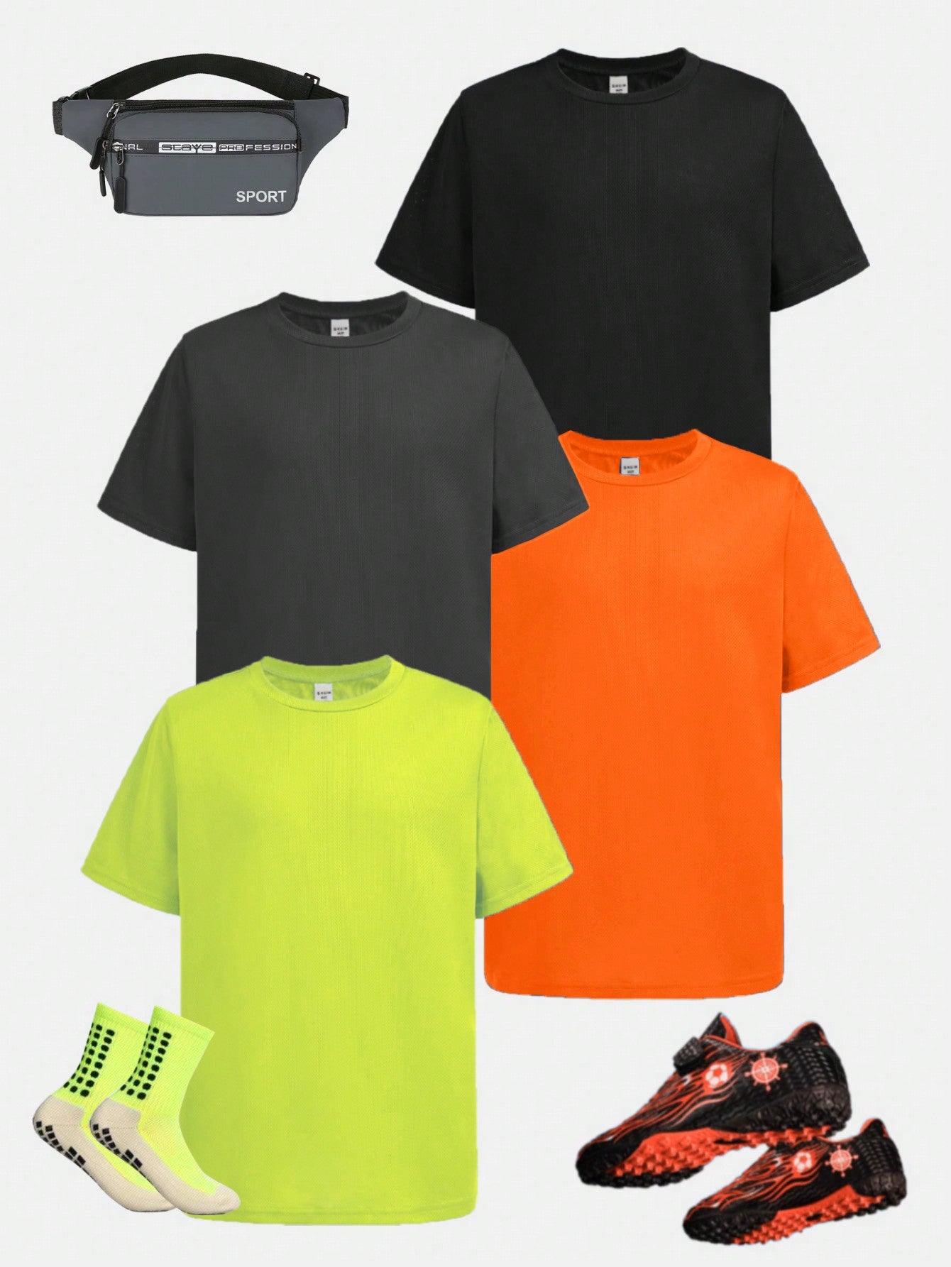 Tween Boys' Loose Fit Breathable Solid Color Round Neck Short Sleeve T-Shirt