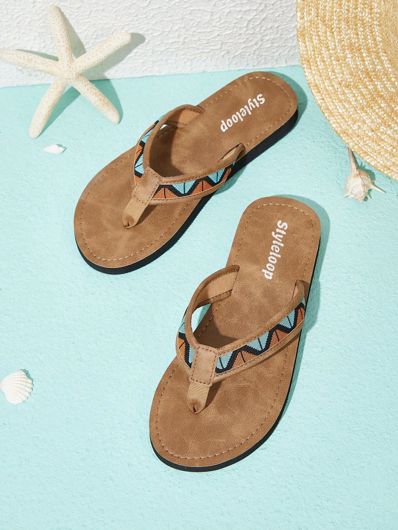 Styleloop Fashion Flip Flops For Women, Embroidery Detail Toe Post Design Slippers For Summer Vacation Shoes Summer Sale Back To School Shoes College Student Shoes Boho Feels Vintage Cottagecore Frenchy Shoes