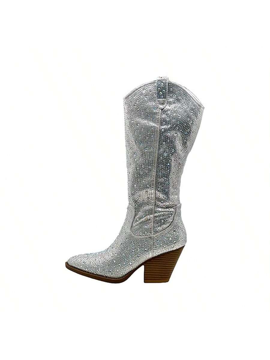 Rhinestone Western Cowboy Pull-On Boots River-11