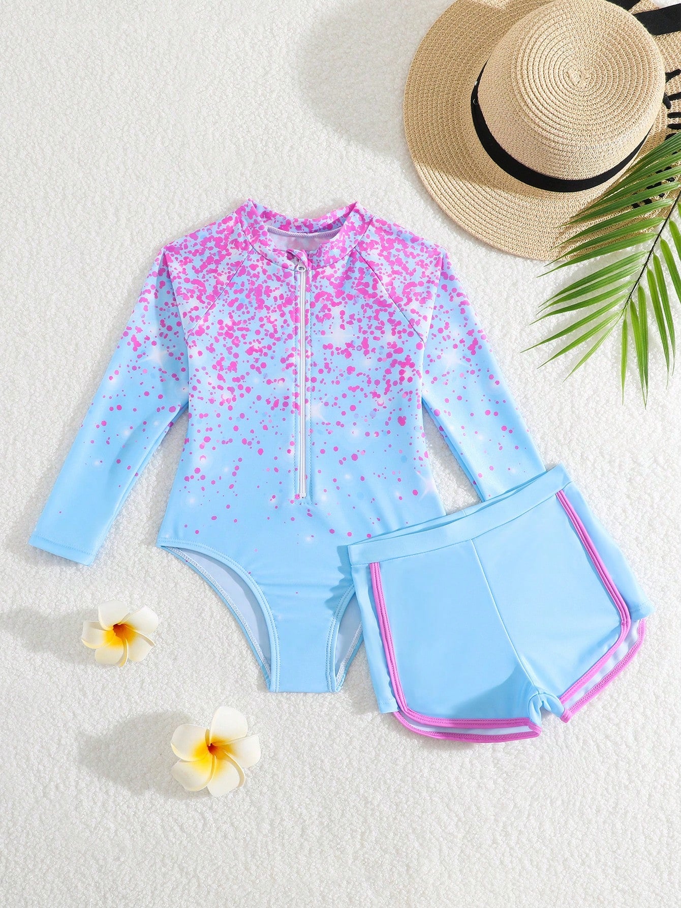 Young Girl One-Piece Swimsuit For Resort Beach And Pool