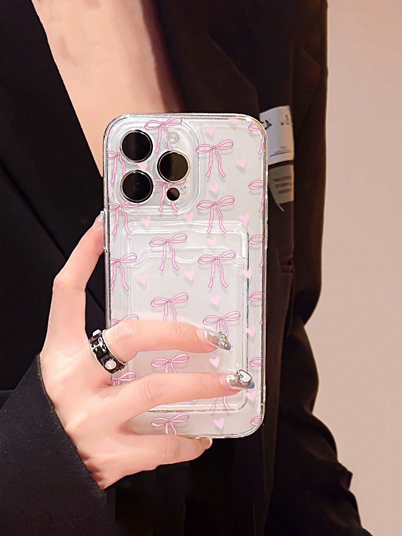 Clear TPU Card Holder Phone Case For Cards And Photos, Anti-Drop, Simple Phone Case, Compatible With IPhone X XR XSMax 11 12 13 13Pro 13ProMax 14ProMax 14ProMax 15 15Pro 15Plus 15ProMax