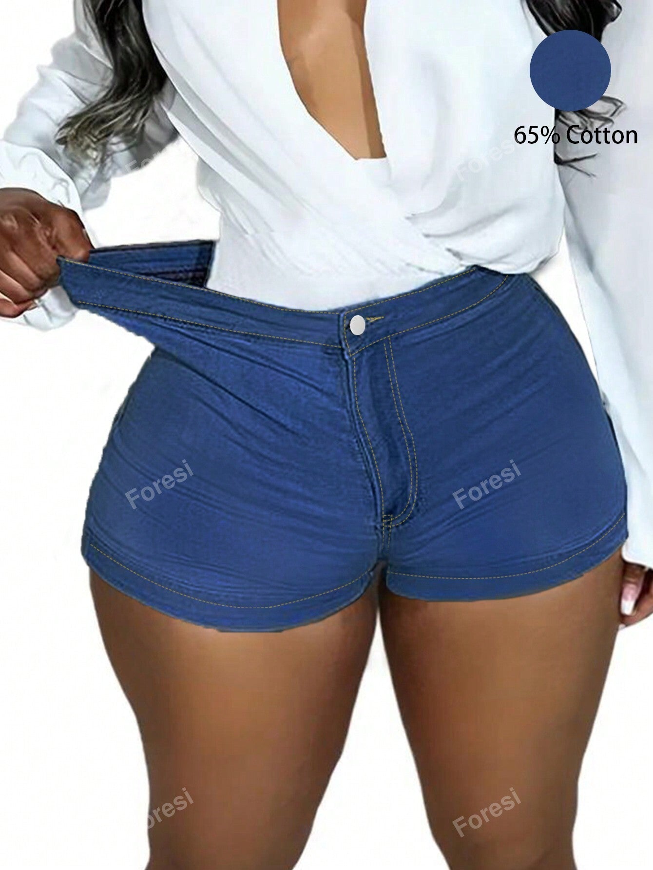 Women's Casual Slim Fit Denim Shorts With Pockets For Everyday