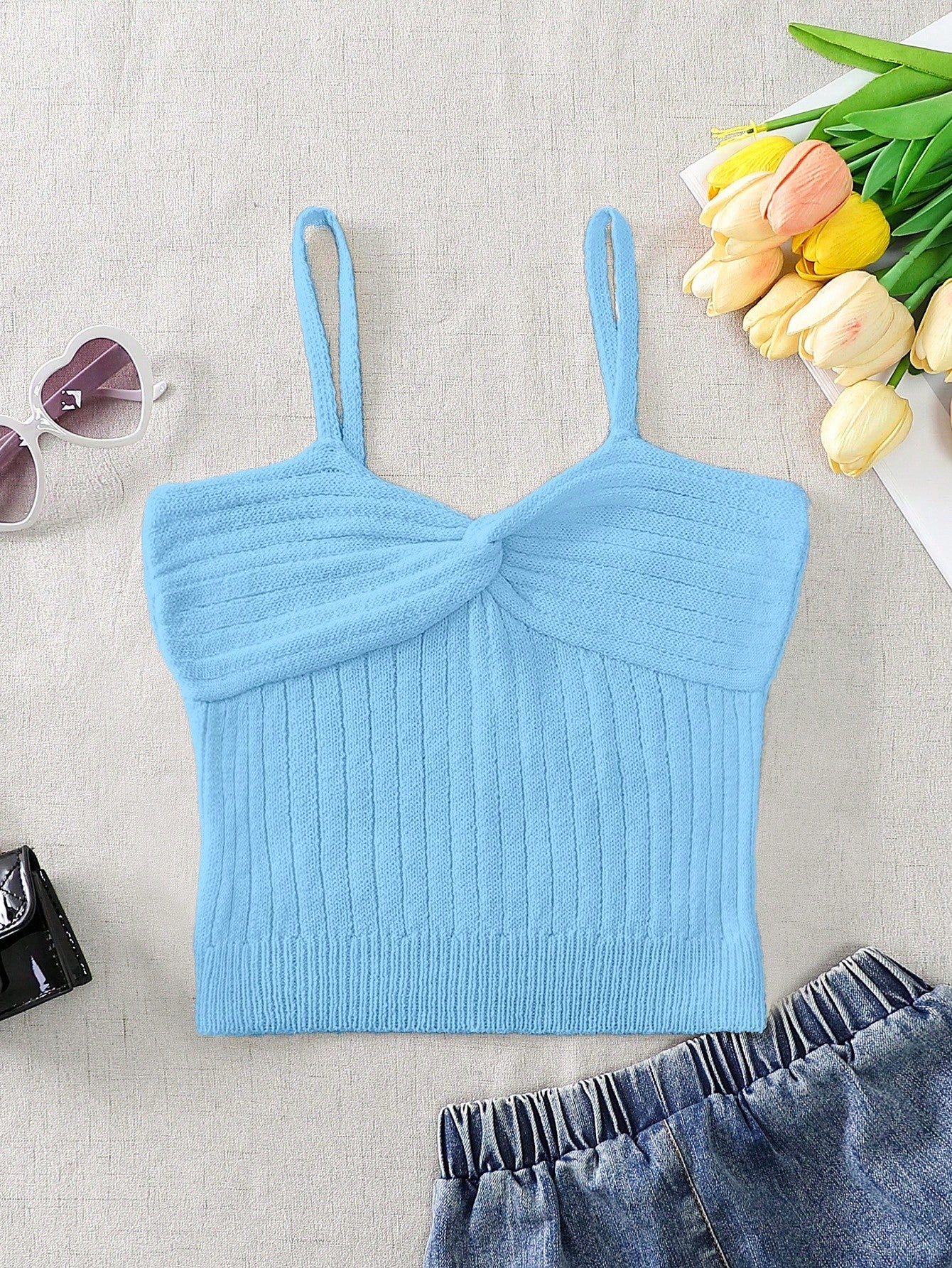 Tween Girls Solid Color Simple Daily Camisole