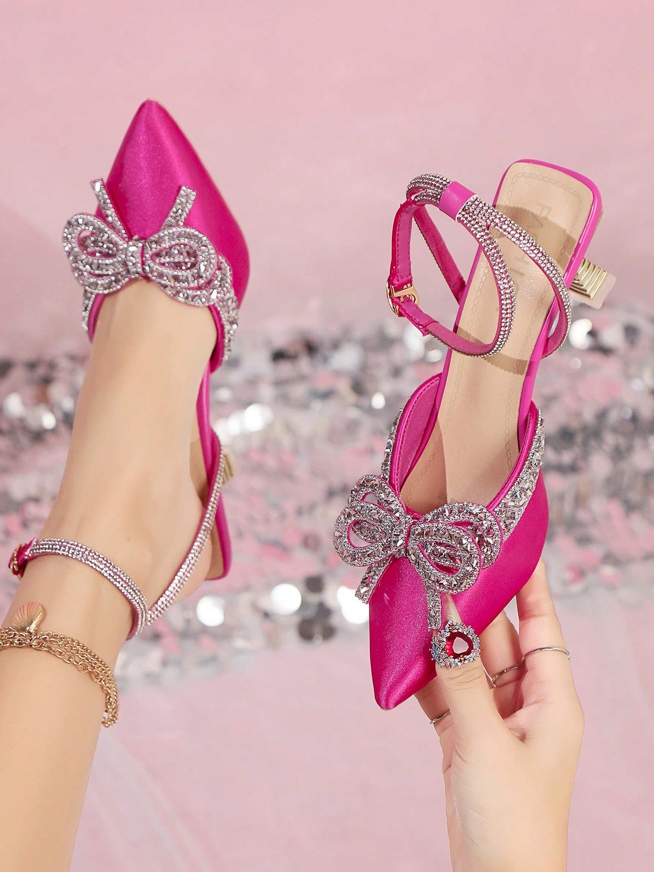 Women's Elegant High Heel Shoes With Bowknot Decoration