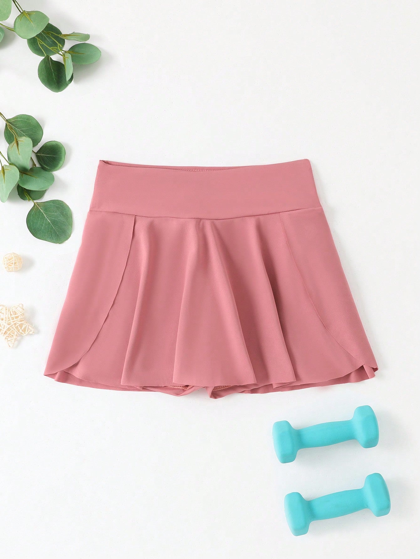 Young Girl Sports Purple Yoga/Fitness/Running/Cycling Breathable And Comfortable Stretch Skirt With Skin-Friendly Side Pocket And Flat Corner