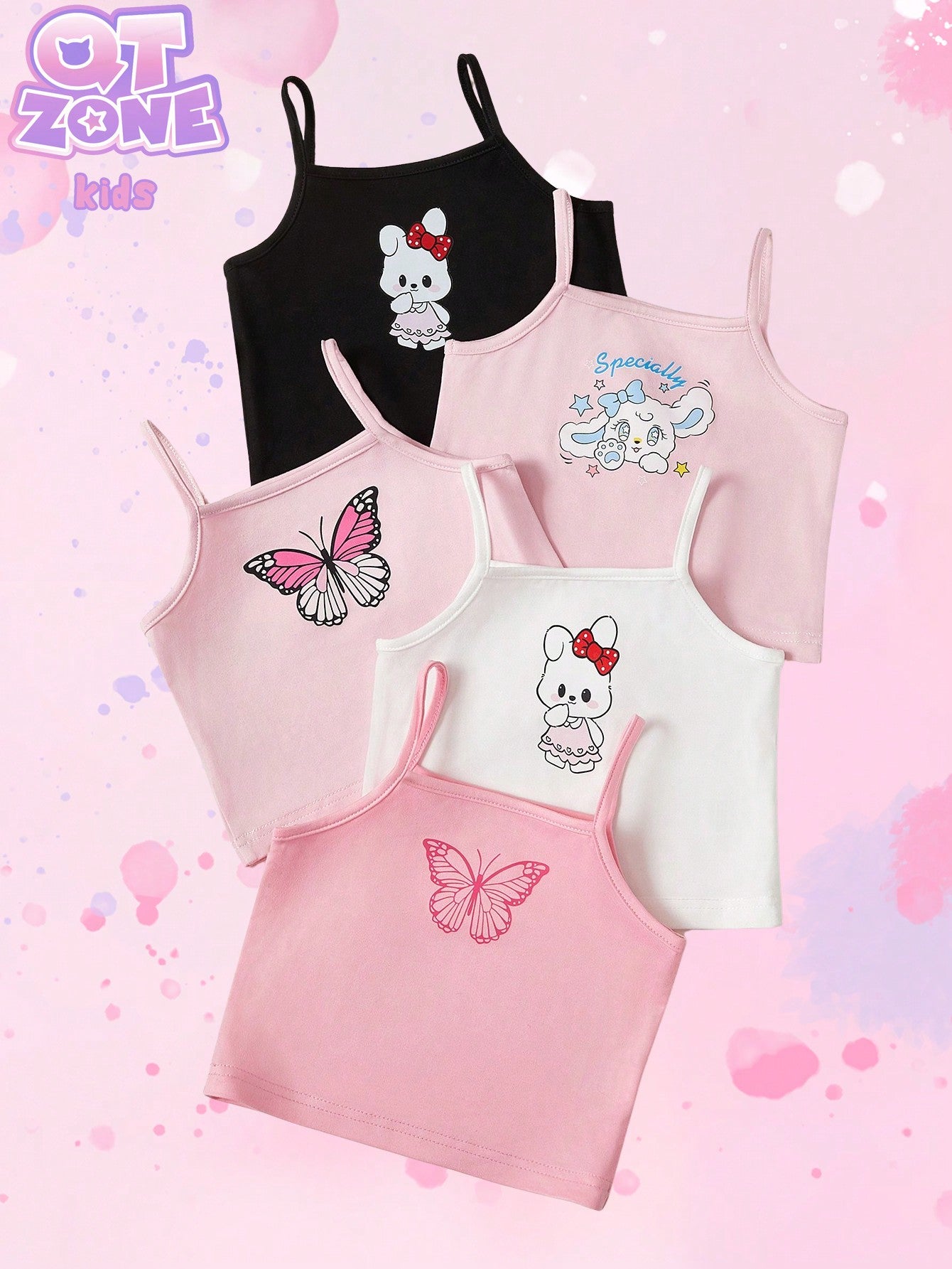 School Girl Lingerie Girls Cute Cat Balloon Rabbit Gradient Butterfly 6-Piece Combination